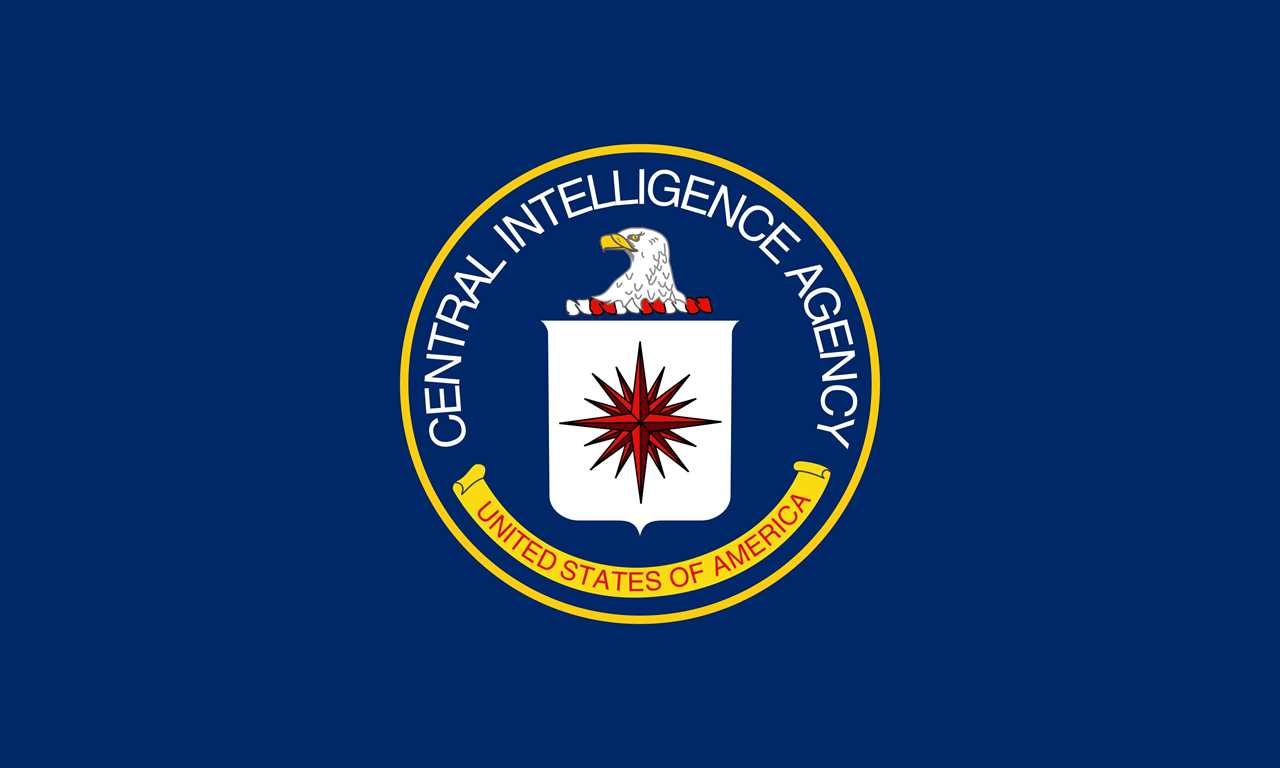 Central Intelligence Agency (CIA) emblem featuring an eagle and a red compass rose on a blue background, symbolizing U.S. intelligence operations.
