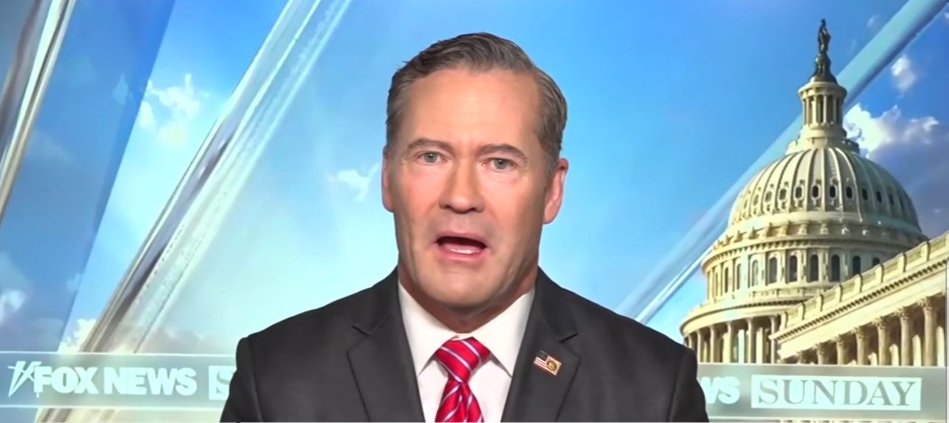 Political commentator speaking on Fox News Sunday with the U.S. Capitol in the background, highlighting current events and issues.