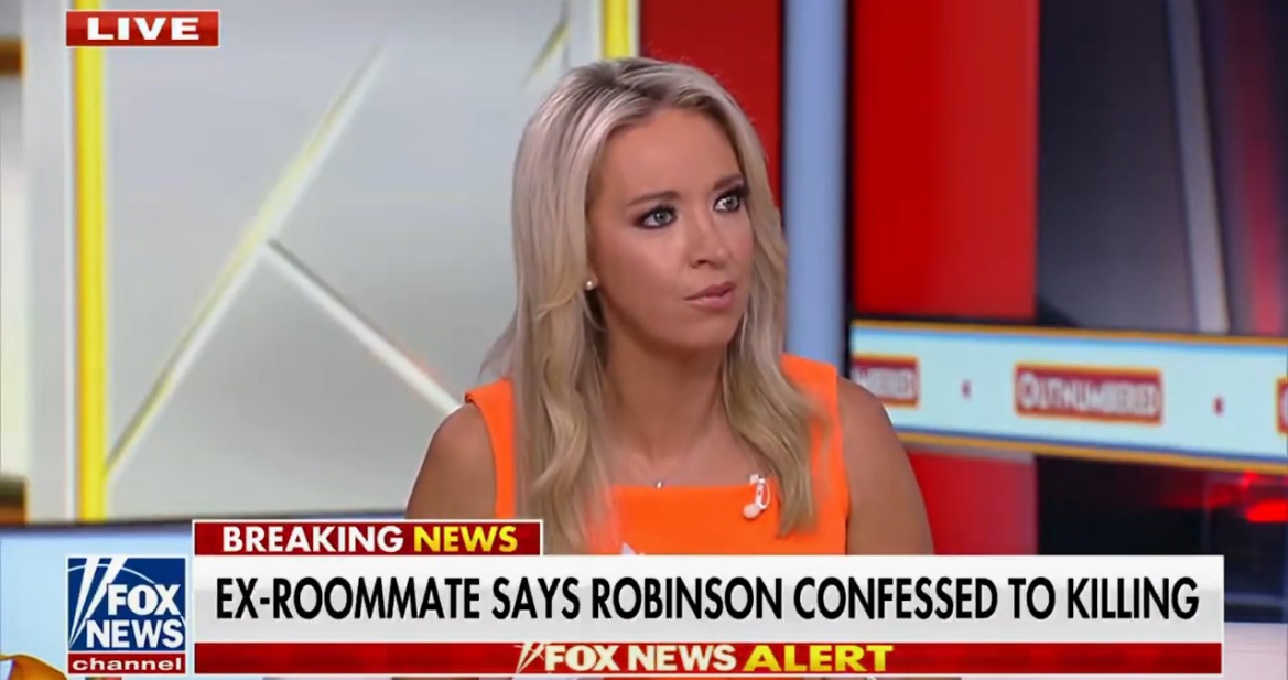 News anchor discussing a breaking story about an ex-roommate's confession related to a murder case on a live television broadcast.