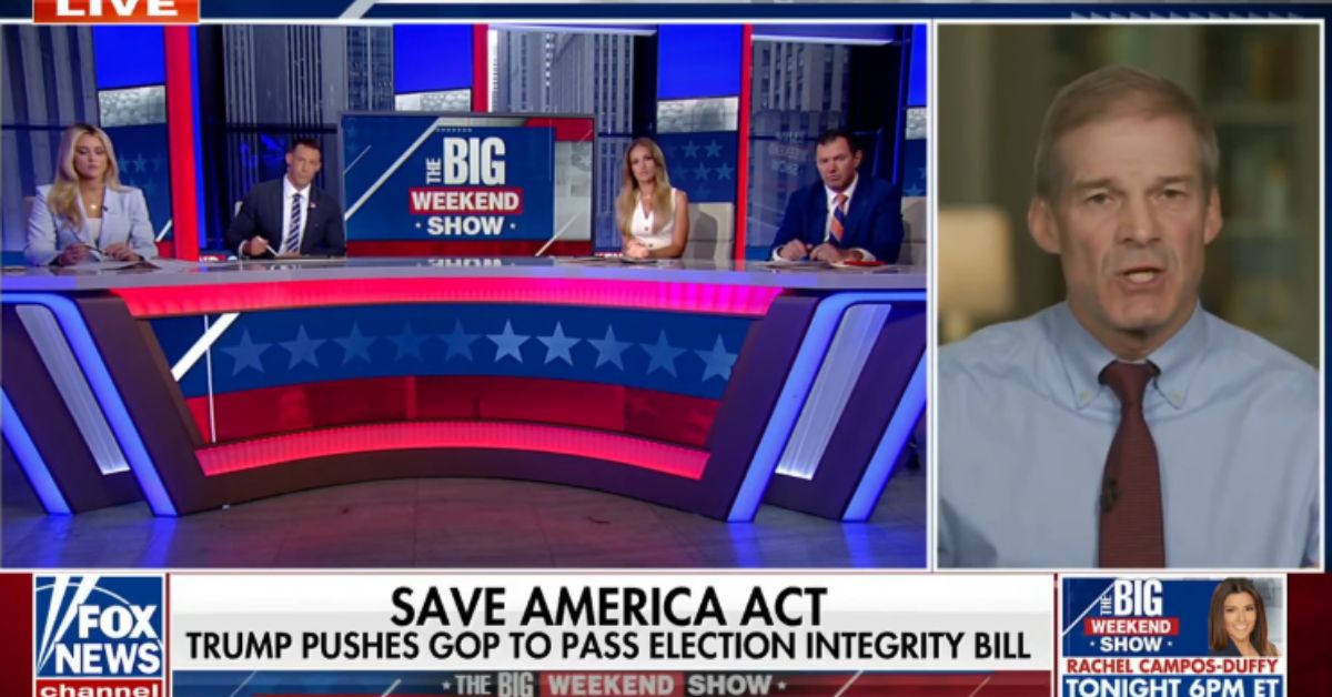 Panel discussion on Fox News' The Big Weekend Show featuring hosts and a guest discussing the Save America Act and election integrity issues.
