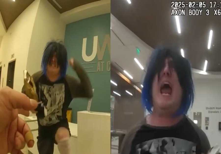 GOING VIRAL: Blue Haired Trans Student LOSES IT, Attacks Cops When Officer Misgenders Him – Gets Tased and Arrested (VIDEO)