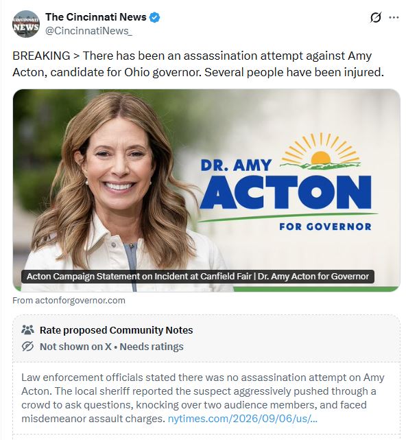 UPDATE: Here is the REAL STORY About Today’s Arrest at Ohio Democrat Amy Acton at Canfield Fair Stop