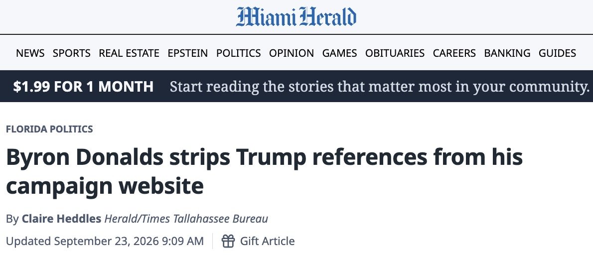 President Trump Demands Court Intervention After Fake News Media Invents Lie That Byron Donalds “Dropped” Him in Florida